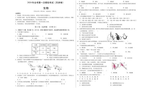 生物（天津卷）（考试版A3）_初中全科电子版试卷练习试题_生物_2024中考模拟题生物(1)_一模_生物（天津卷）-2024年中考第一次模拟考试