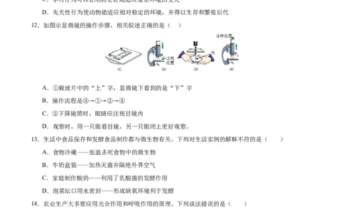 生物（广西卷）（考试版A4）_初中全科电子版试卷练习试题_生物_2024中考模拟题生物(1)_三模（37套）_生物（广西卷）