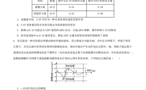 专题六稳态与调节（原卷版）_2025年新高考资料_二轮复习_上好课2025年高考生物二轮复习讲练测（新高考通用）3380526
