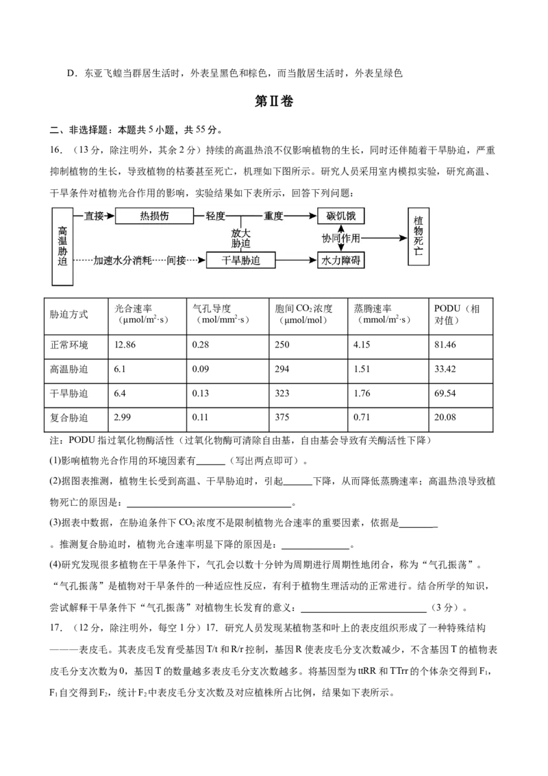信息必刷卷01（安徽专用）原卷版_2025年新高考资料_2025考前信息卷_2025年高考生物考前信息必刷卷（安徽专用）3441065