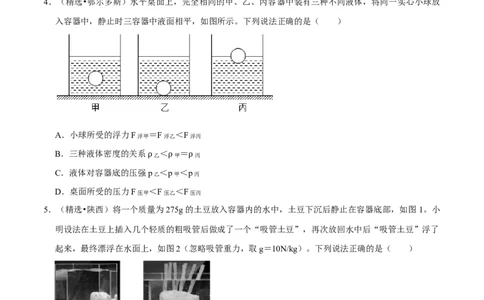第10章浮力（B卷&middot;提升能力）（原卷版）_初中全科电子版试卷练习试题_物理_8年级下册物理试题_人教版物理八年级下单元试卷（042份）_单元试卷第3套