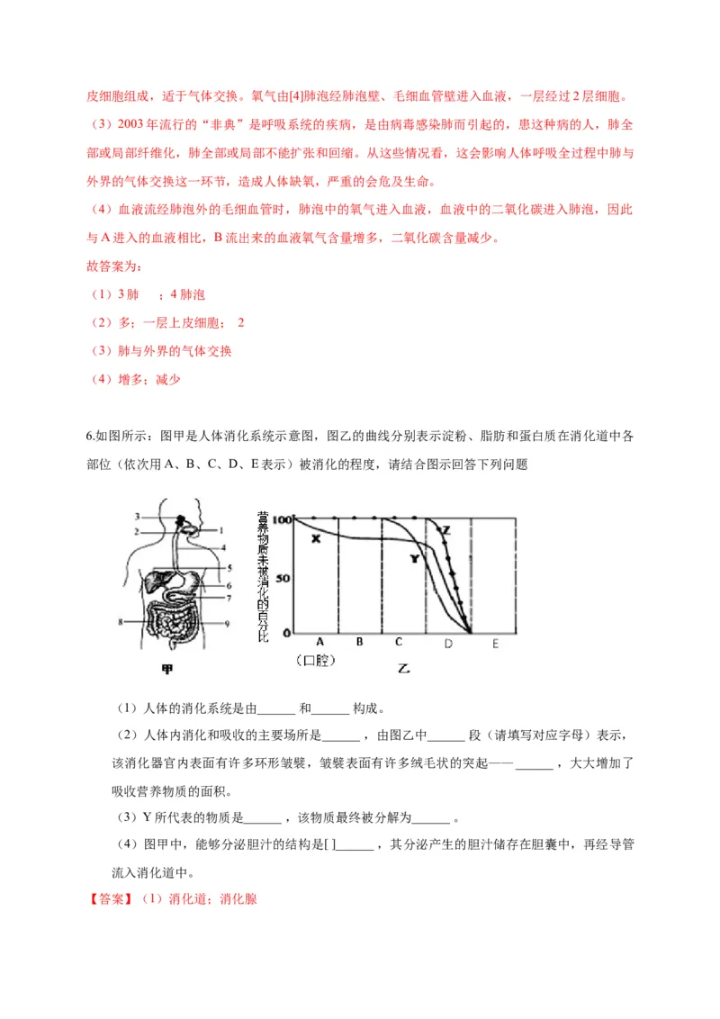 特训07图像分析题（20题）-（尖子生专用）（解析版）_初中全科电子版试卷练习试题_生物_生物人教版7下练习_人教生物7年级下专项练习16份