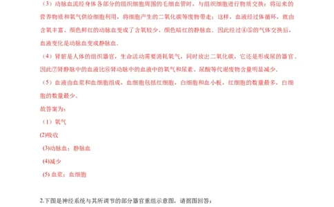 特训07图像分析题（20题）-（尖子生专用）（解析版）_初中全科电子版试卷练习试题_生物_生物人教版7下练习_人教生物7年级下专项练习16份