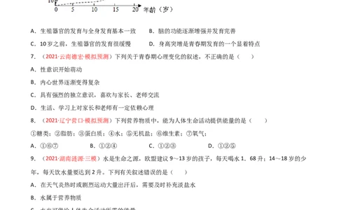 第一次月考（B卷&middot;提升能力）（原卷版）_初中全科电子版试卷练习试题_生物_生物人教版7下练习_人教生物7年级下月考试卷04份