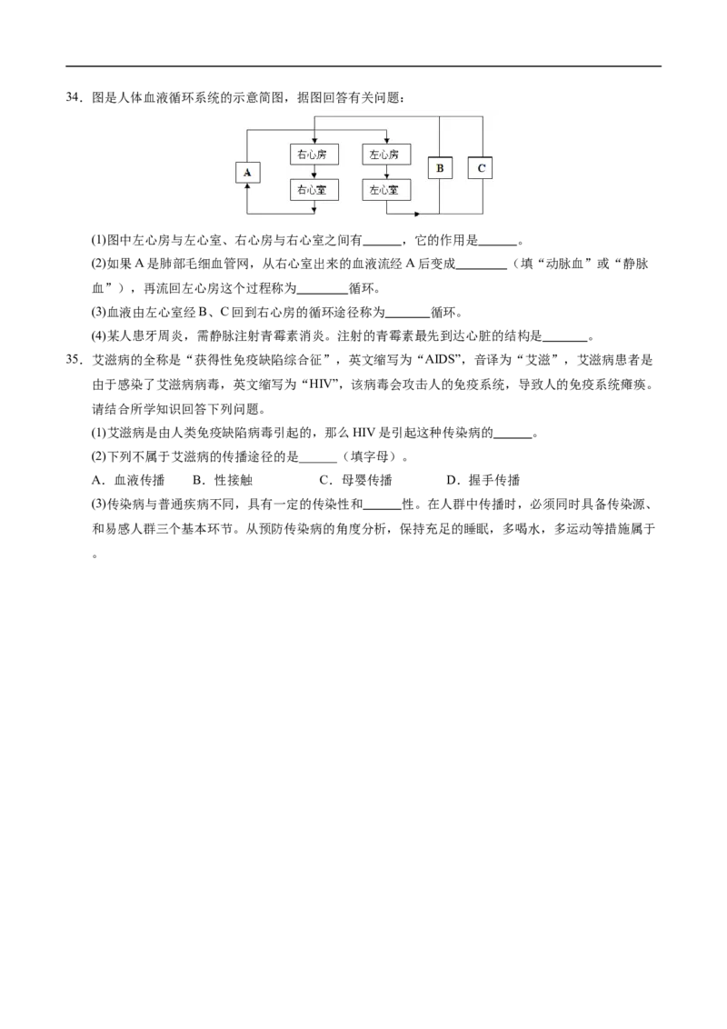 生物（泰州卷）（考试版A4）_初中全科电子版试卷练习试题_生物_2024中考模拟题生物(1)_三模（37套）_生物（泰州卷）