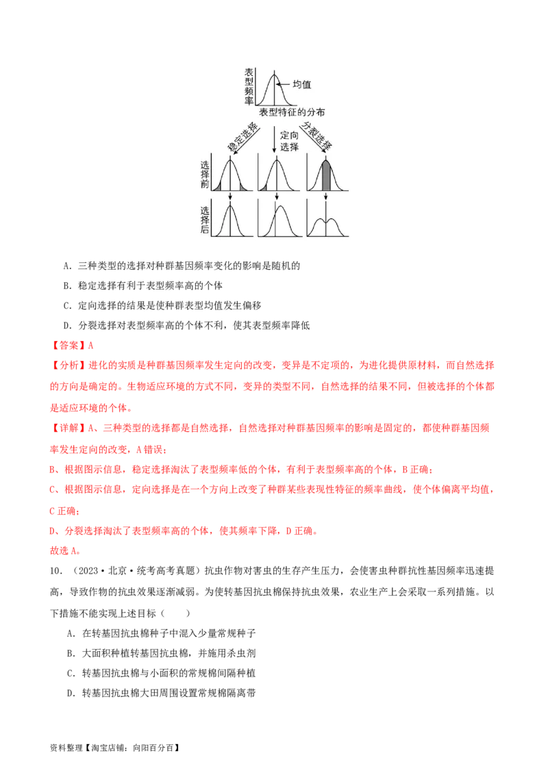 专题综合练07变异与进化(解析版)_新高考复习资料_2024年新高考复习资料_一轮复习资料_完备战2024年高考生物一轮复习考点帮（新高考）_必修2