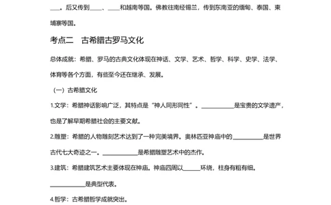 第一部分九年级上册部分专题一世界古代文化知识清单_初中全科电子版试卷练习试题_历史_历史人教版9上试卷_部编人教版历史9年级上专项练习12份