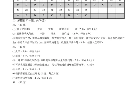 地理（海南卷）（参考答案及评分标准）_初中全科电子版试卷练习试题_地理_2024中考模拟题地理(1)_二模_地理（海南卷）-：2024年中考第二次模拟考试