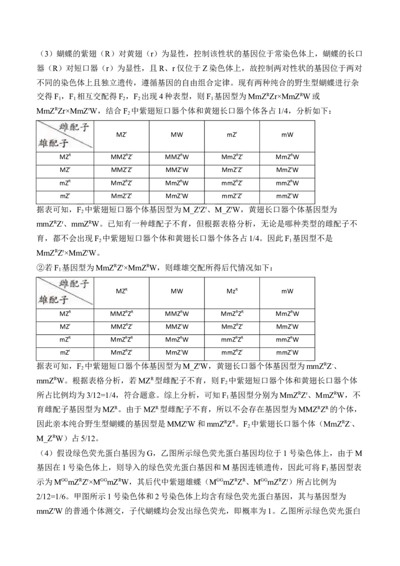 专题6遗传的基本规律（非选择题）&mdash;&mdash;2025届高考生物学模块分练新高考版（含解析）_2025年新高考资料_二轮复习_新高考版2025届高考生物学模块分练选择题与非选择题（含解析）
