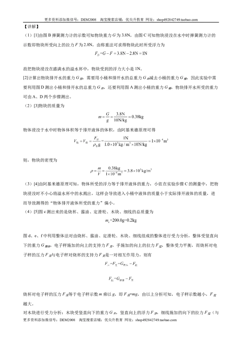 实验题03浮力的实验（含答案详解）_初中全科电子版试卷练习试题_物理_8年级下册物理试题_人教版物理八年级下专项练习（029份）