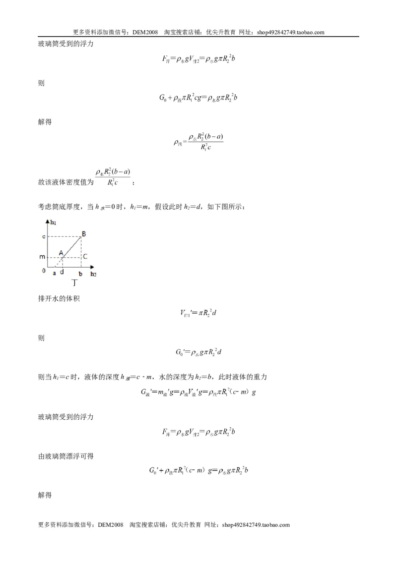 实验题03浮力的实验（含答案详解）_初中全科电子版试卷练习试题_物理_8年级下册物理试题_人教版物理八年级下专项练习（029份）