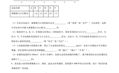 实验题03浮力的实验（含答案详解）_初中全科电子版试卷练习试题_物理_8年级下册物理试题_人教版物理八年级下专项练习（029份）