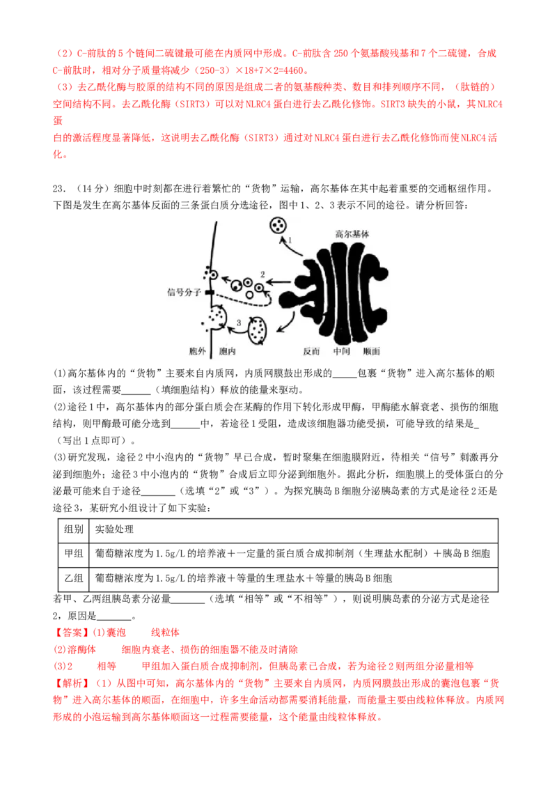 专题一细胞的物质基础和结构基础（解析版）_2025年新高考资料_二轮复习_上好课2025年高考生物二轮复习讲练测（新高考通用）3380526