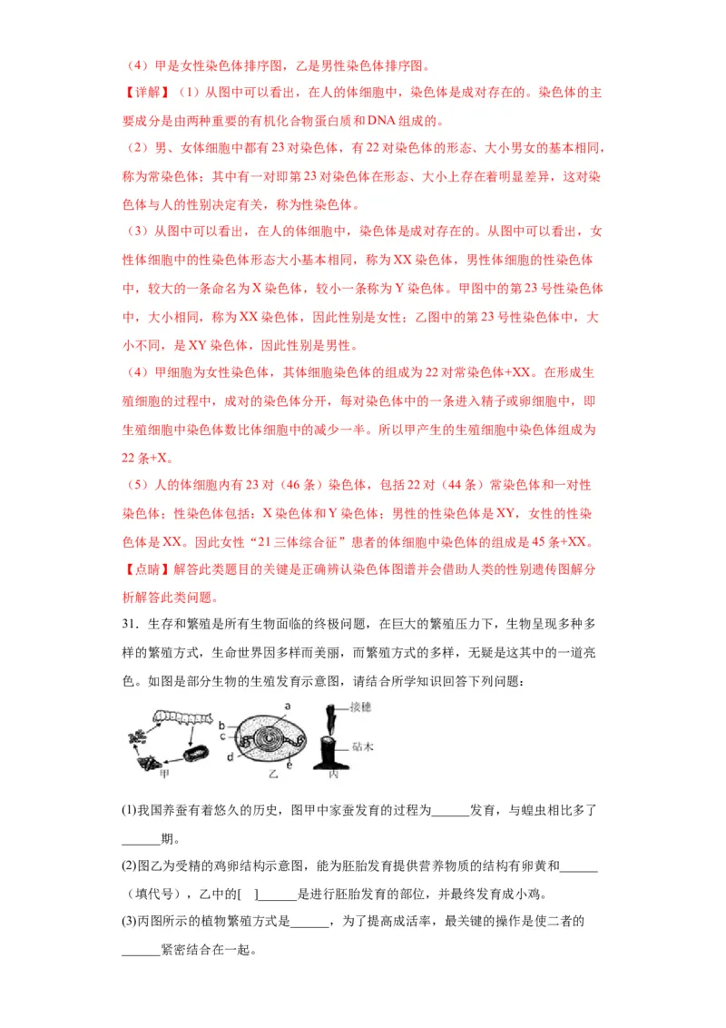卷05-八年级生物下学期期末综合测试卷（人教版）（解析版）_new_初中全科电子版试卷练习试题_生物_生物8下练习_人教生物8年级下期末试卷12份