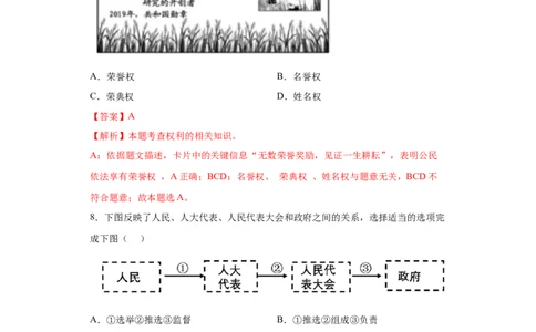 期末复习核心知识通关卷（五）（解析版）_初中全科电子版试卷练习试题_政治_道法人教部编8下试卷_部编道法8年级下期末试卷14份