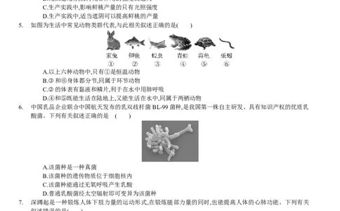 生物（呼和浩特卷）（考试版A4）_初中全科电子版试卷练习试题_生物_2024中考模拟题生物(1)_一模_生物（呼和浩特卷）-2024年中考第一次模拟考试