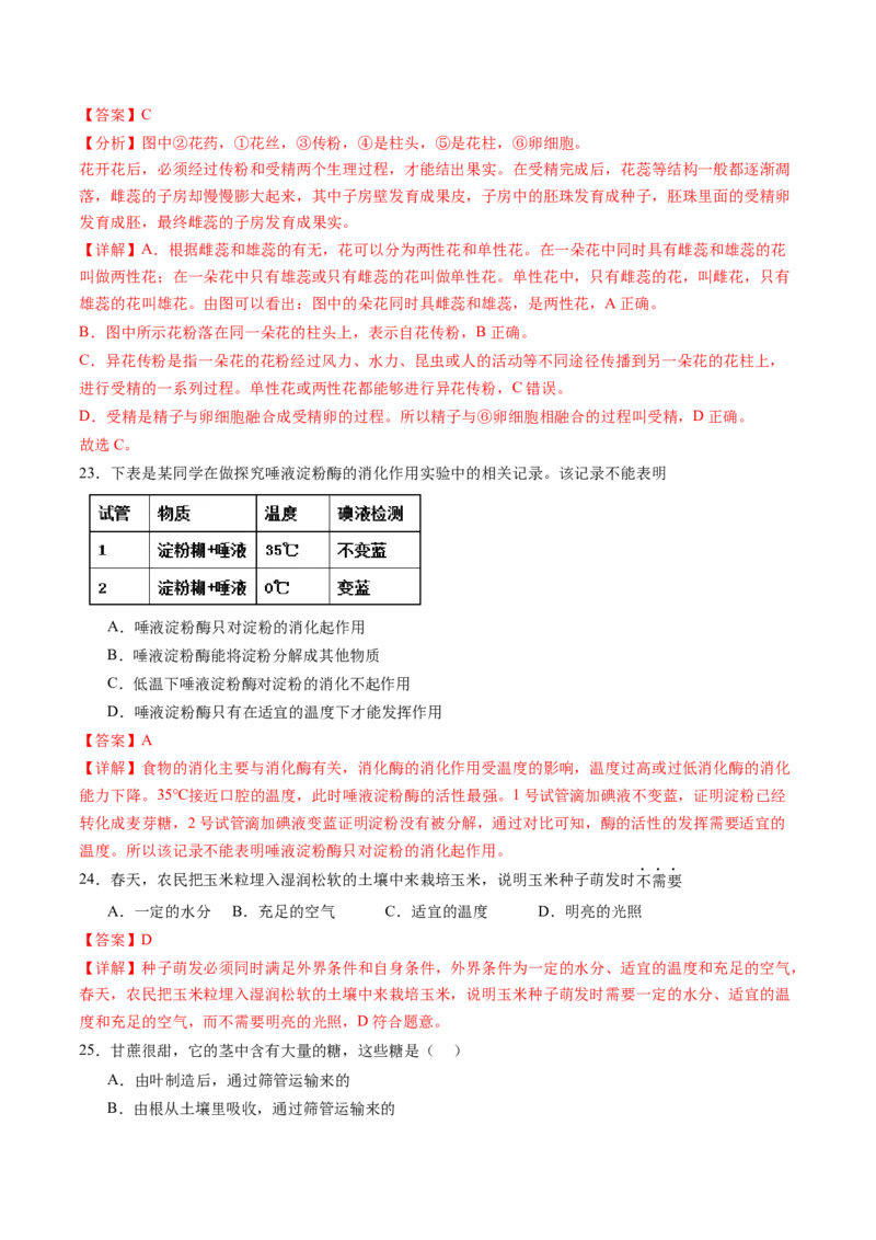生物（广州卷）（全解全析）_初中全科电子版试卷练习试题_生物_2024中考模拟题生物(1)_二模_生物（广州卷）-：2024年中考第二次模拟考试