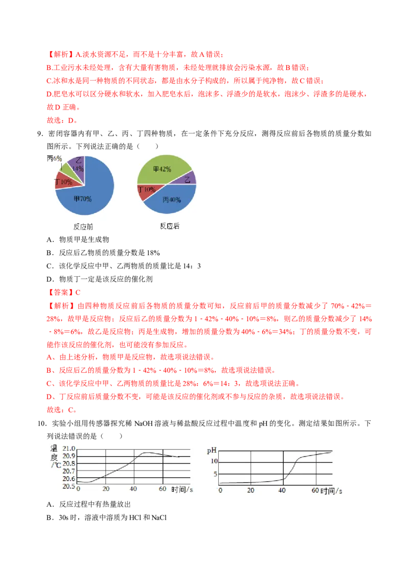 化学（长沙卷）（全解全析）_初中全科电子版试卷练习试题_化学_2024中考模拟题化学(1)_一模_化学（长沙卷）-2024年中考第一次模拟考试