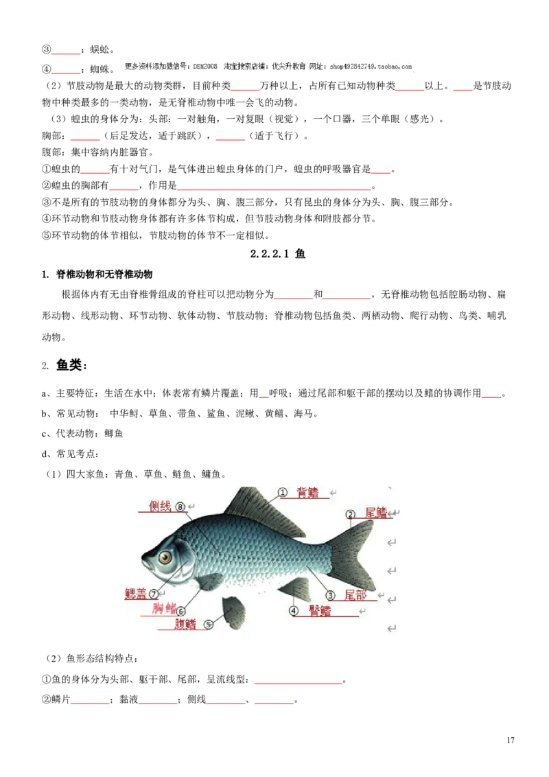 人教版7年级上册生物知识总结（学生版）27页2024秋新版教材_初中全科电子版试卷练习试题_生物_生物人教版7上练习&mdash;24新版已更新_人教生物七年级上知识汇总