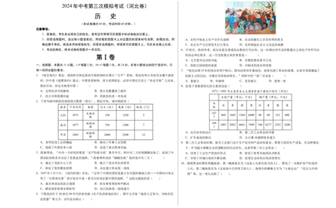 历史（河北卷）（考试版A3）_初中全科电子版试卷练习试题_历史_2024中考模拟题历史(1)_三模（34套）_历史（河北卷）