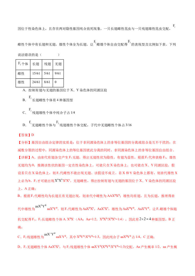 专题四遗传的基本规律和人类遗传遗传病（解析版）_2025年新高考资料_二轮复习_01高考语文等多个文件_举一反三2025年高考生物二轮重点专题讲义（新高考通用）
