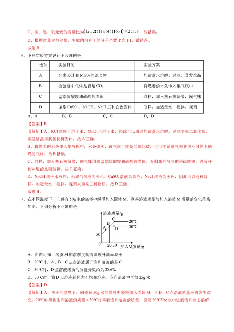 化学（河北卷）（全解全析）_初中全科电子版试卷练习试题_化学_2024中考模拟题化学(1)_一模_化学（河北卷）-2024年中考第一次模拟考试