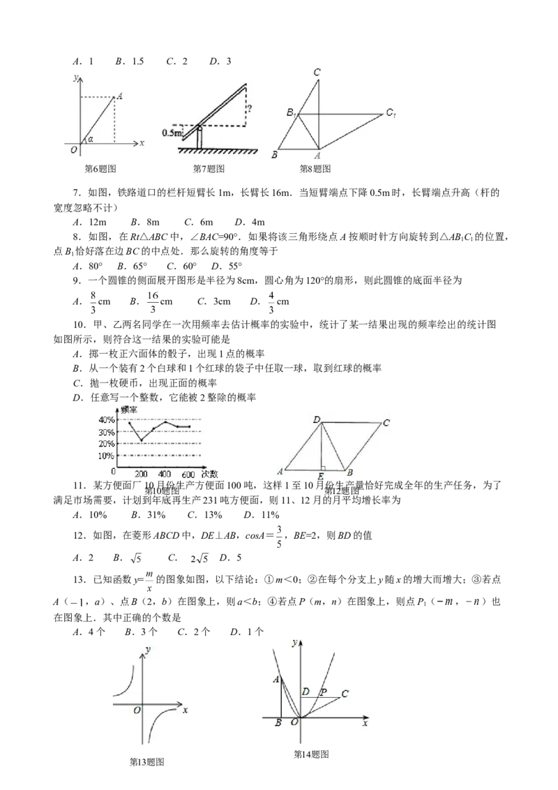 人教版九年级上期末数学试卷7_初中全科电子版试卷练习试题_数学_9上初中人教版数学练习、试卷_人教数学九年级上期末试卷（015份）_期末测试卷（第3套含答案）（共7份）