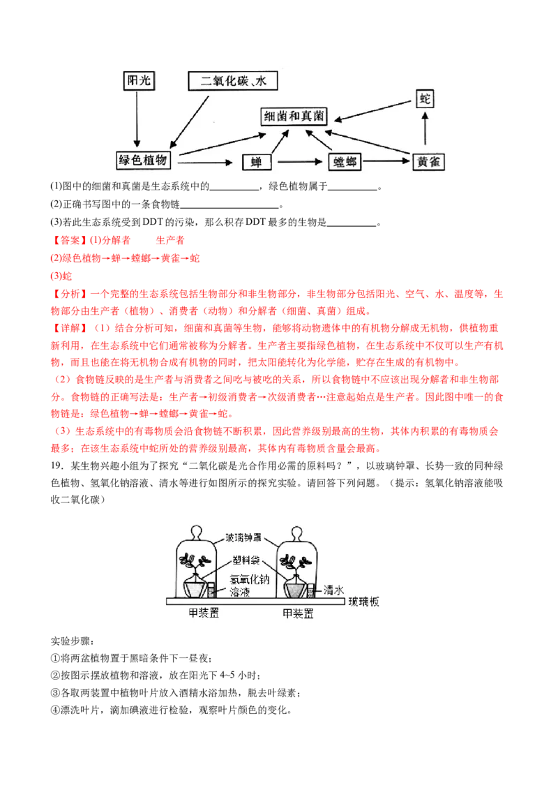 生物（南通卷）（全解全析）_初中全科电子版试卷练习试题_生物_2024中考模拟题生物(1)_一模_生物（南通卷）-2024年中考第一次模拟考试