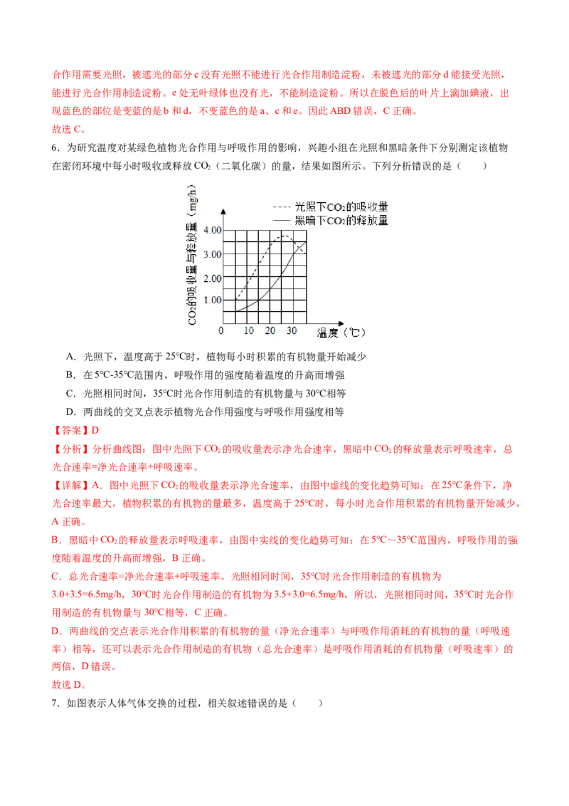 生物（南通卷）（全解全析）_初中全科电子版试卷练习试题_生物_2024中考模拟题生物(1)_一模_生物（南通卷）-2024年中考第一次模拟考试