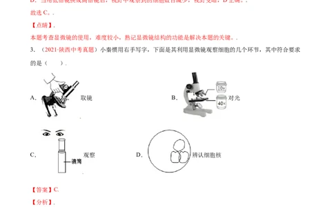第02单元第01章细胞是生命活动的基本单位测试（A卷劣实基础）（解析版）_初中全科电子版试卷练习试题_生物_生物人教版7上练习&mdash;24新版已更新_人教生物7年级上单元试卷36份