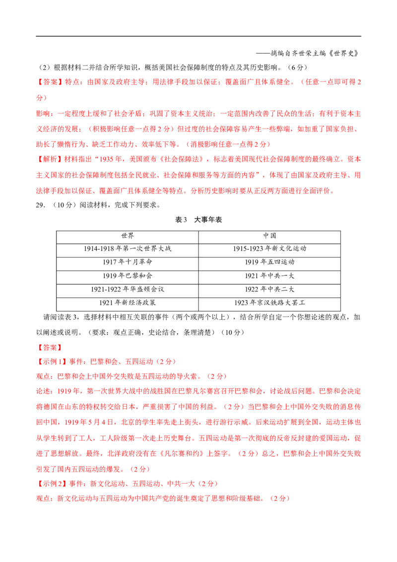 历史（济南卷）（全解全析）_初中全科电子版试卷练习试题_历史_2024中考模拟题历史(1)_三模（34套）_历史（山东济南卷）