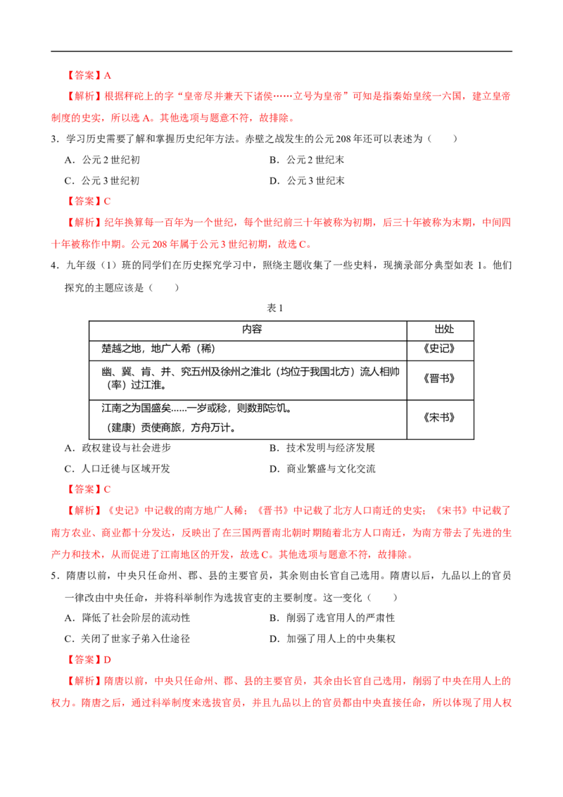 历史（济南卷）（全解全析）_初中全科电子版试卷练习试题_历史_2024中考模拟题历史(1)_三模（34套）_历史（山东济南卷）