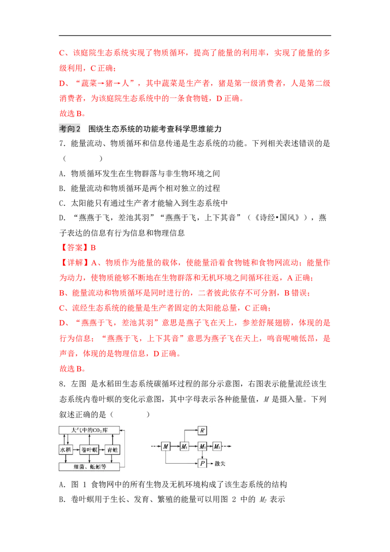 专题七生物与环境（解析版）_新高考复习资料_2023年新高考复习资料_二轮复习_过二轮备战2023年高考生物二轮专题剖析与综合训练（新教材）