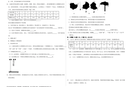 第七章力（选拔卷）-单元测试（人教版）（考试版）_初中全科电子版试卷练习试题_物理_8年级下册物理试题_人教版物理八年级下单元试卷（042份）_单元试卷第1套