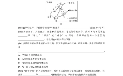 二轮专题强化练　重难大题集训(四)　个体稳态的调节过程_通用版（老高考）复习资料_2023年复习资料_二轮复习_2023年高考生物二轮复习讲义+课件（全国版）_学生版_二轮专题强化练