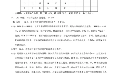 历史（湖南省卷）（参考答案及评分标准）_初中全科电子版试卷练习试题_历史_2024中考模拟题历史(1)_三模（34套）_历史（湖南省卷）