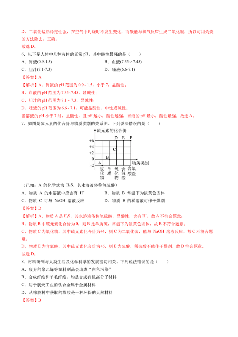 化学（海南卷）（全解全析）_初中全科电子版试卷练习试题_化学_2024中考模拟题化学(1)_三模（36套）_化学（海南卷）
