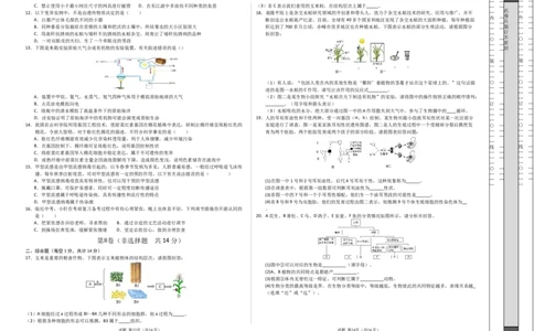 生物（南通卷）（考试版A3）_初中全科电子版试卷练习试题_生物_2024中考模拟题生物(1)_二模_生物（南通卷）-：2024年中考第二次模拟考试