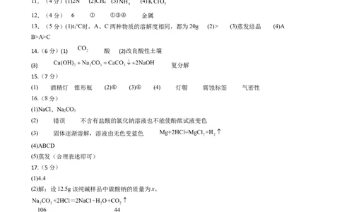 化学（陕西卷）（参考答案及评分标准）_初中全科电子版试卷练习试题_化学_2024中考模拟题化学(1)_三模（36套）_化学（陕西卷）