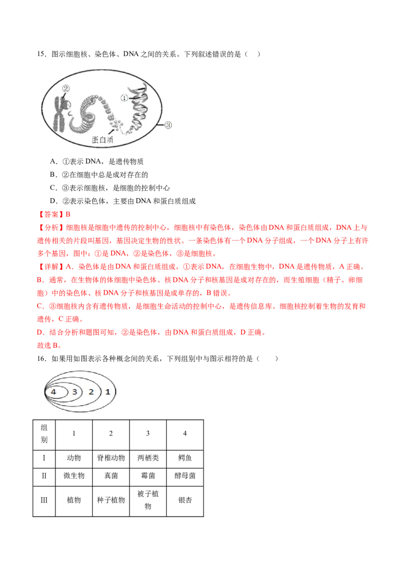 生物（广东省卷）（全解全析）_初中全科电子版试卷练习试题_生物_2024中考模拟题生物(1)_二模_生物（广东省卷）-：2024年中考第二次模拟考试