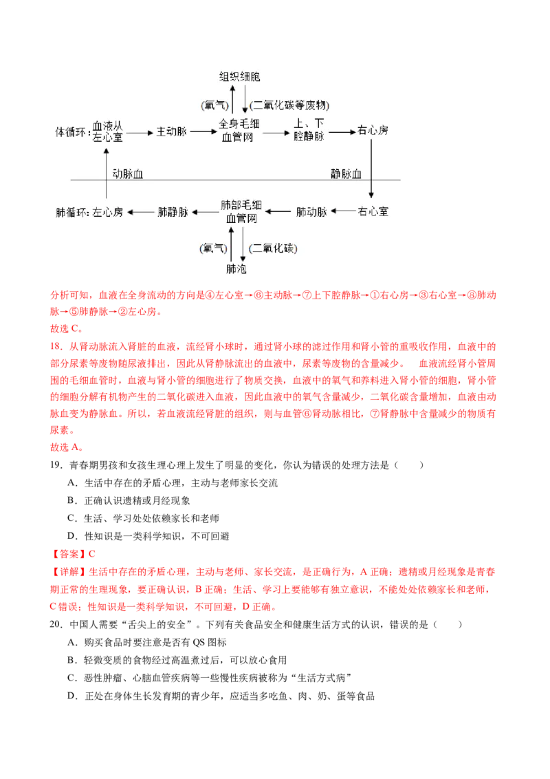 生物（广东省卷）（全解全析）_初中全科电子版试卷练习试题_生物_2024中考模拟题生物(1)_二模_生物（广东省卷）-：2024年中考第二次模拟考试