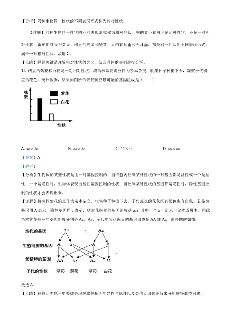 八年级4月月考生物试题（解析版）_初中全科电子版试卷练习试题_生物_生物8下练习_人教生物8年级下月考试卷04份_月考试卷（第四套）