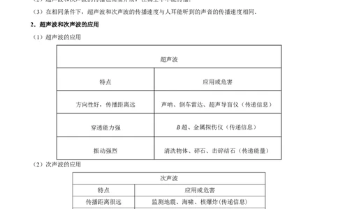 第2.3课时声的利用（解析版）_初中全科电子版试卷练习试题_物理_8年级上册物理试题_人教版物理八年级上课时练习（104份）_课时练习第2套25