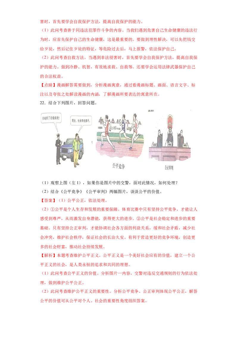 期末复习核心知识通关卷（一）（解析版）_初中全科电子版试卷练习试题_政治_道法人教部编8下试卷_部编道法8年级下期末试卷14份