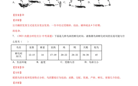 第07单元第01章生物的生殖和发育单元测试（B卷&middot;提升能力）（解析版）_初中全科电子版试卷练习试题_生物_生物8下练习_人教生物8年级下单元试卷38份