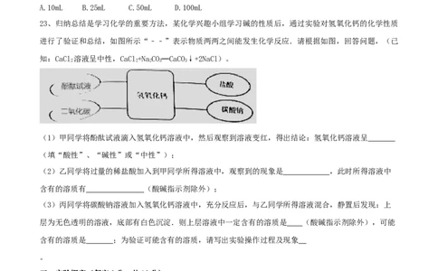 人教版化学九年级下期中模拟卷（二）（原卷版）_初中全科电子版试卷练习试题_化学_9年级上下册化学试题_9年级下试题_人教化学九年级下期中试卷（005份）