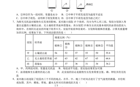 生物（云南卷）（考试版A4）_初中全科电子版试卷练习试题_生物_2024中考模拟题生物(1)_一模_生物（云南卷）-2024年中考第一次模拟考试