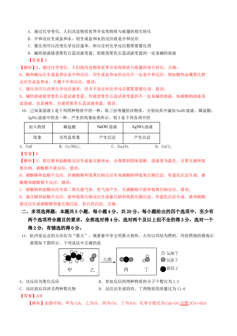 化学（济南卷）（全解全析）_初中全科电子版试卷练习试题_化学_2024中考模拟题化学(1)_二模_化学（济南卷）-：2024年中考第二次模拟考试