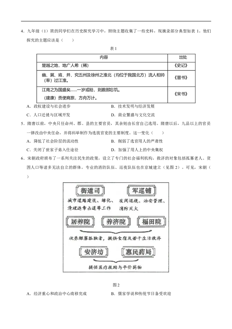 历史（济南卷）（考试版A4）_初中全科电子版试卷练习试题_历史_2024中考模拟题历史(1)_三模（34套）_历史（山东济南卷）