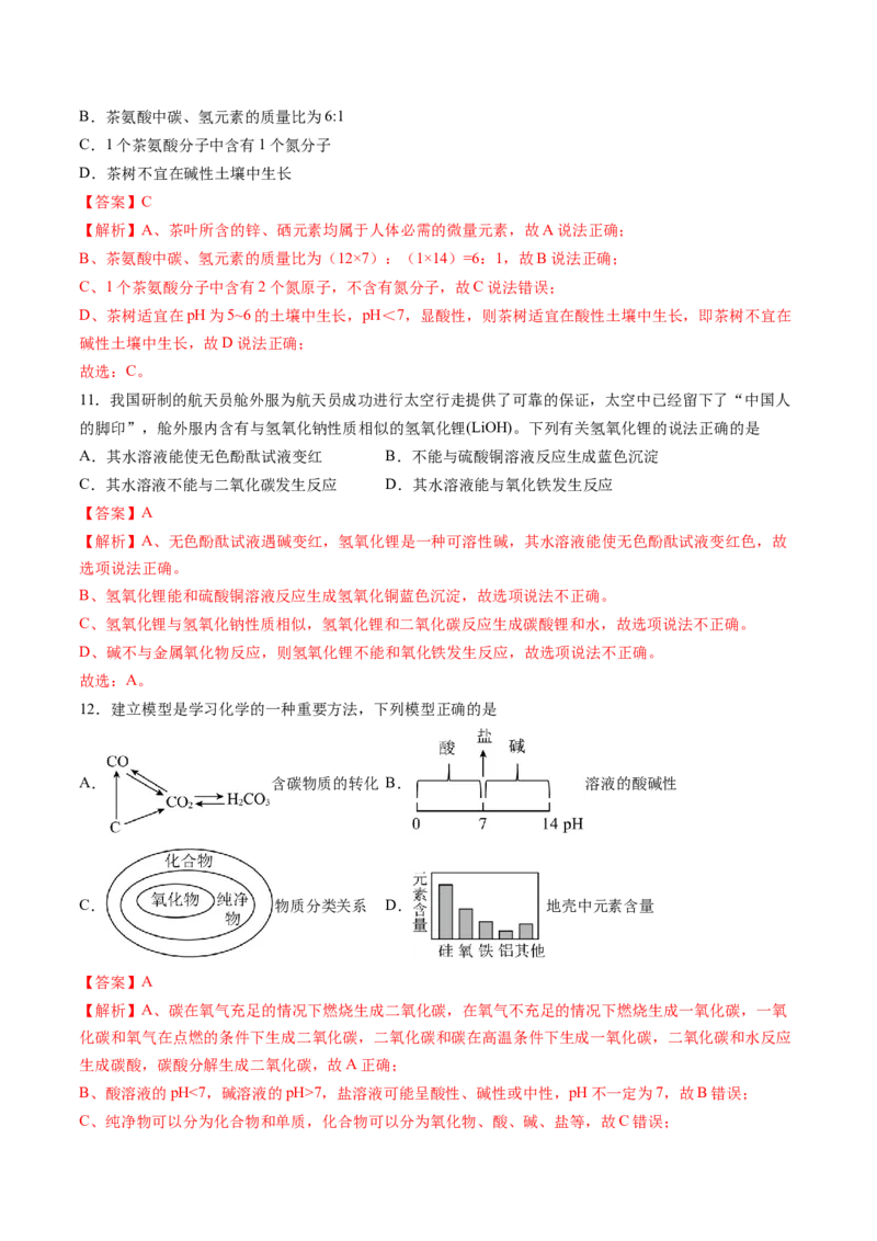 化学（全国通用）（全解全析）_初中全科电子版试卷练习试题_化学_2024中考模拟题化学(1)_二模_化学（全国通用）-：2024年中考第二次模拟考试
